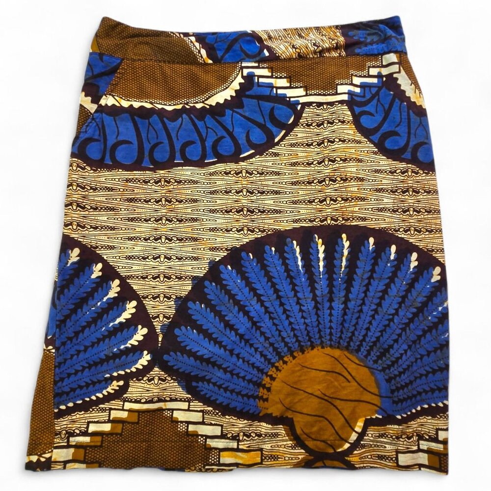 Greater Good African Kitenge Printed Skirt Multicolor Traditional Style Small